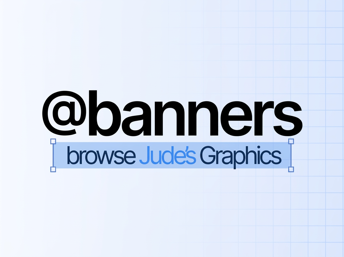 Banners thumbnail reading @banners — browse Jude's Graphics